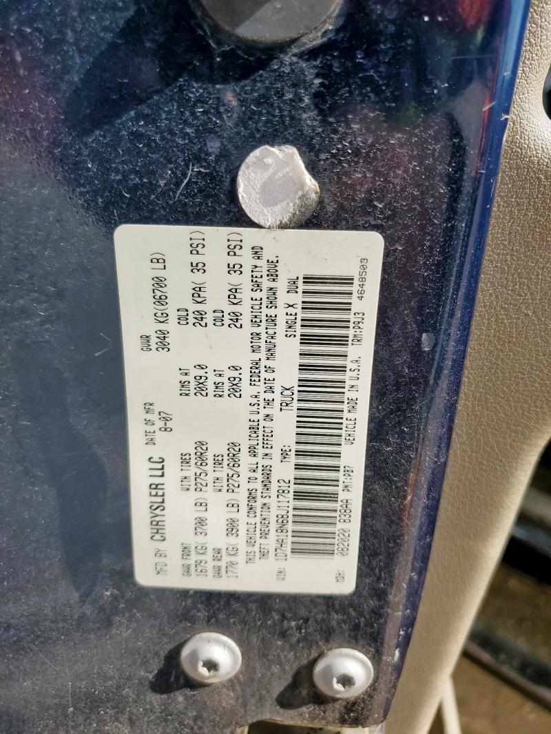 1D7HA18N68J117812 - 2008 DODGE RAM 1500 ST BLUE photo 12