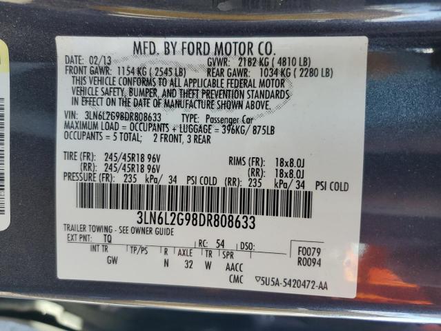 3LN6L2G98DR808633 - 2013 LINCOLN MKZ 灰色 照片 12