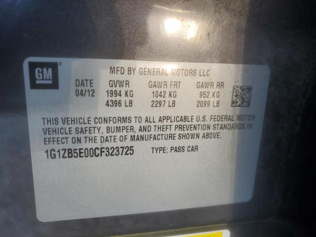 1G1ZB5E00CF323725 - 2012 CHEVROLET MALIBU LS Графитовый фото 12