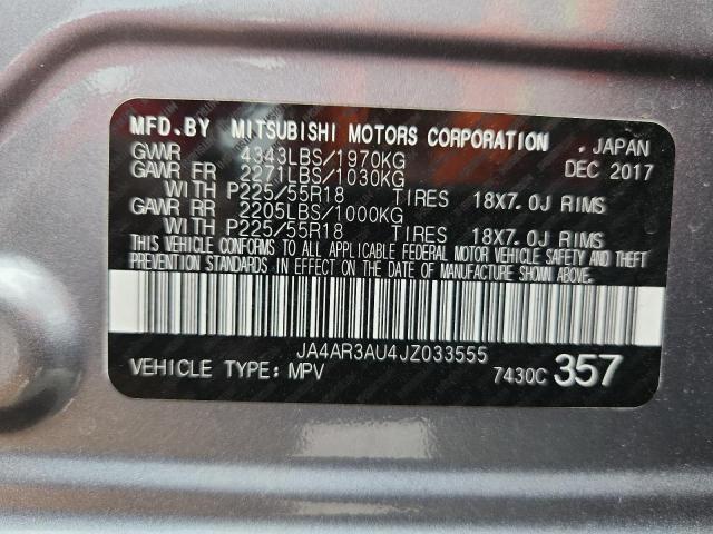 JA4AR3AU4JZ033555 - 2018 MITSUBISHI OUTLANDER ES Gri fotoğraf 13
