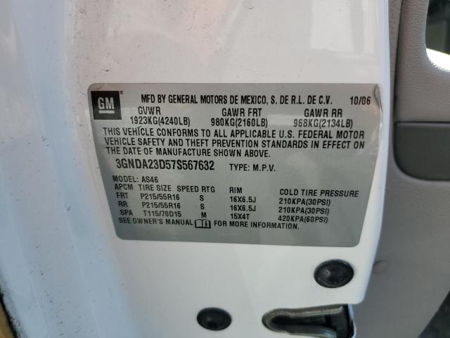 3GNDA23D57S567632 - 2007 CHEVROLET HHR LT თეთრი ფოტო 13