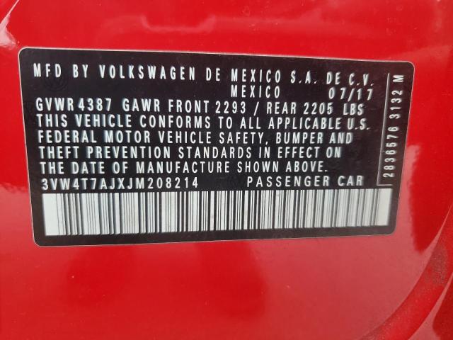 3VW4T7AJXJM208214 - 2018 VOLKSWAGEN JETTA GLI Qırmızı foto 12