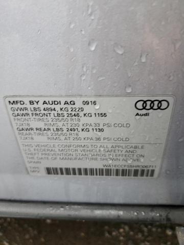 WA1ECCFS5HR006711 - 2017 AUDI Q3 PREMIUM SILVER photo 14