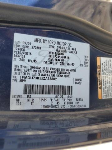 1FMDU73K55ZA18889 - 2005 FORD EXPLORER XLT 蓝色 照片 13