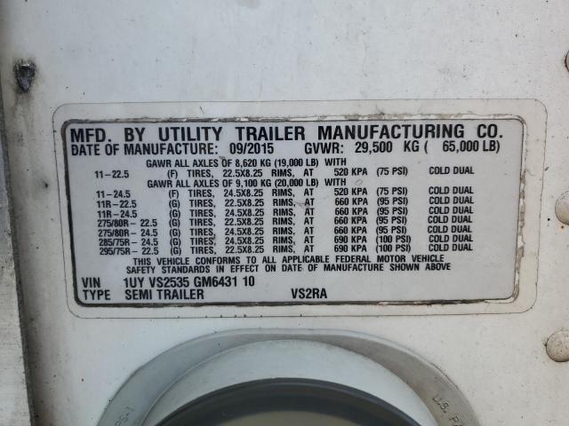 1UYVS2535GM643110 - 2016 UTILITY VS2RA WHITE photo 10