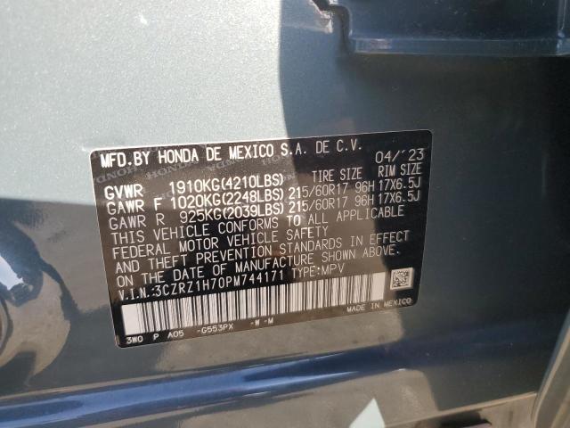 3CZRZ1H70PM744171 - 2023 HONDA HR-V EXL TEAL photo 14