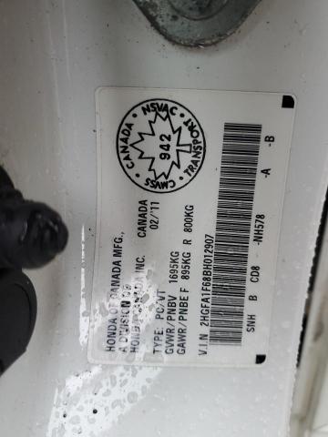 2HGFA1F68BH012907 - 2011 HONDA CIVIC LX-S 白色 照片 13