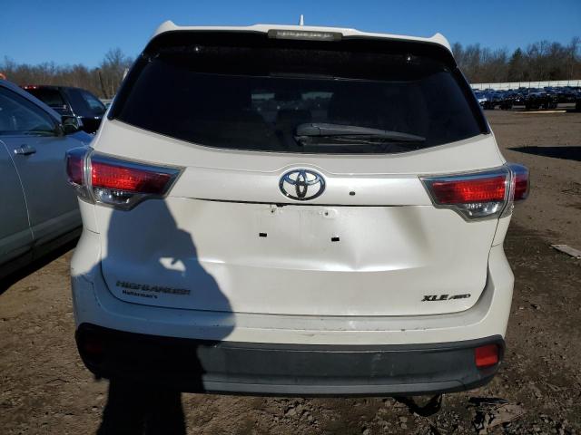 5TDJKRFH1FS076221 - 2015 TOYOTA HIGHLANDER XLE WHITE photo 6
