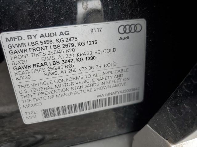 WA1BNAFYXJ2003842 - 2018 AUDI Q5 PREMIUM PLUS BLACK photo 13