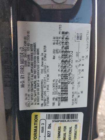 3FA6P0HDXJR229953 - 2018 FORD FUSION SE BLACK photo 12