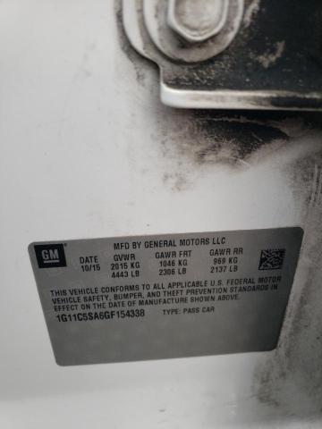 1G11C5SA6GF154338 - 2016 CHEVROLET MALIBU LIM LT 白色 照片 12