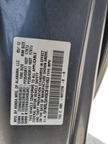 5FNRL5H45CB101463 - 2012 HONDA ODYSSEY EX GRAY photo 13