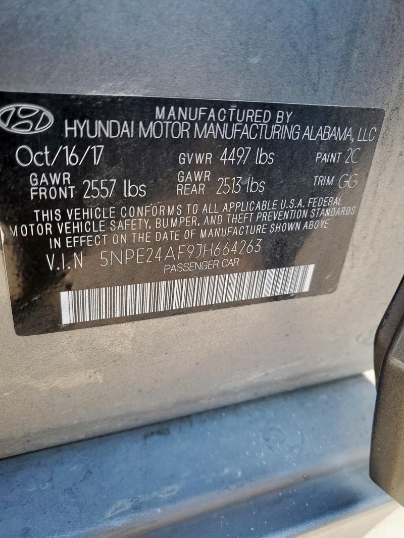 5NPE24AF9JH664263 - 2018 HYUNDAI SONATA SE 灰色 照片 13