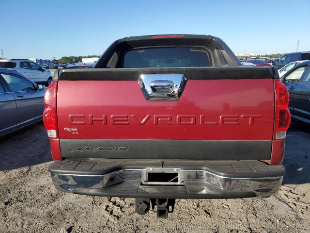 3GNEC12T24G121888 - 2004 CHEVROLET AVALANCHE C1500 RED photo 6