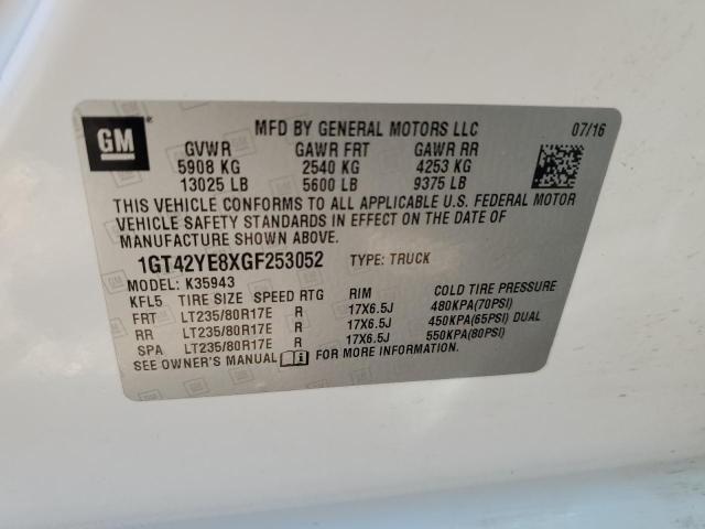 1GT42YE8XGF253052 - 2016 GMC SIERRA K3500 DENALI WHITE photo 12