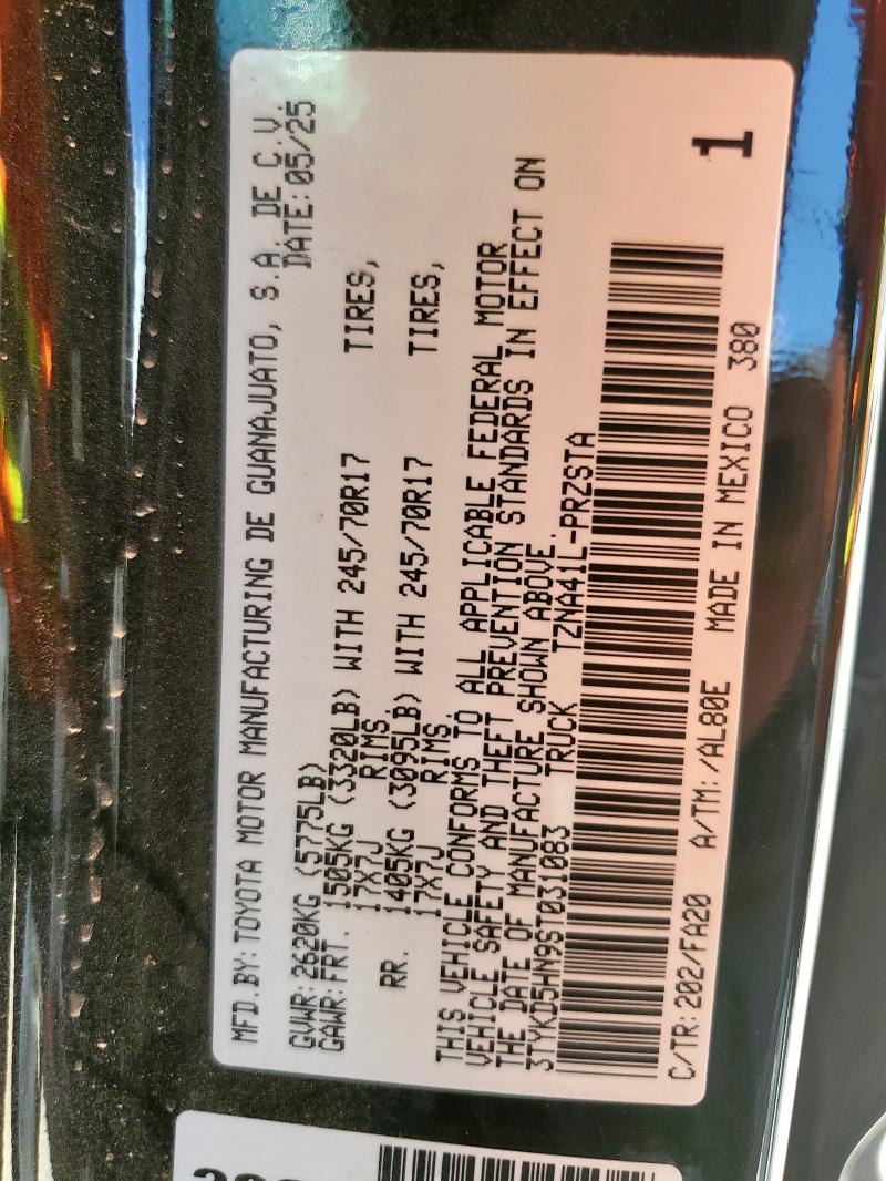 3TYKD5HN9ST031083 - 2025 TOYOTA TACOMA DOUBLE CAB BLACK photo 13