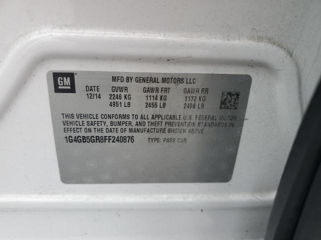 1G4GB5GR8FF240876 - 2015 BUICK LACROSSE WHITE photo 13