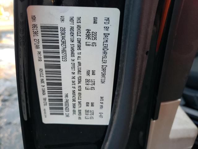 2B3KA43R27H827223 - 2007 DODGE CHARGER SE BLACK photo 12