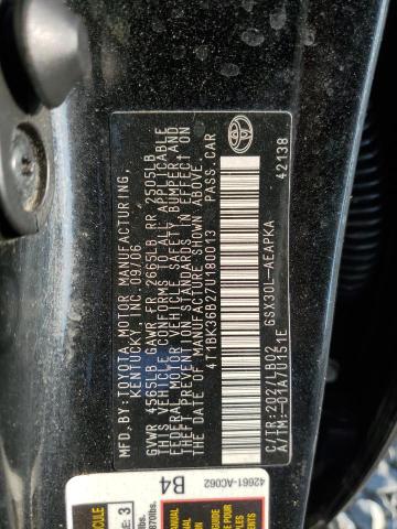 4T1BK36B27U180013 - 2007 TOYOTA AVALON XL 黑色 照片 13