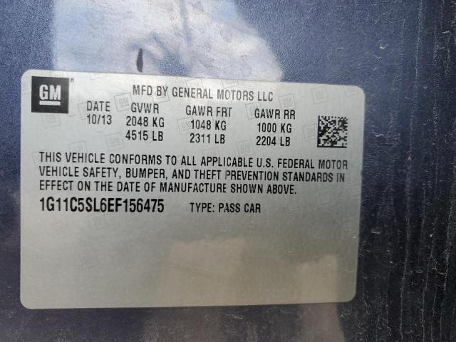 1G11C5SL6EF156475 - 2014 CHEVROLET MALIBU 1LT BLUE photo 12