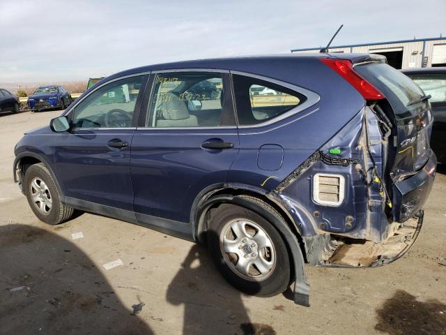 2HKRM4H35EH626073 - 2014 HONDA CR-V LX BLUE photo 2