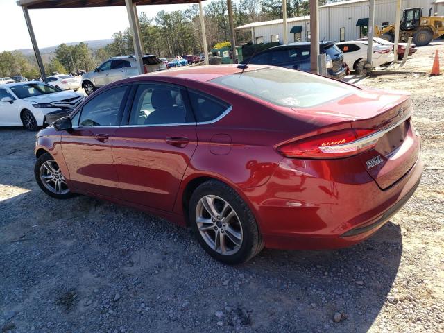 3FA6P0HD5JR200232 - 2018 FORD FUSION SE RED photo 2