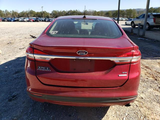 3FA6P0HD5JR200232 - 2018 FORD FUSION SE RED photo 6