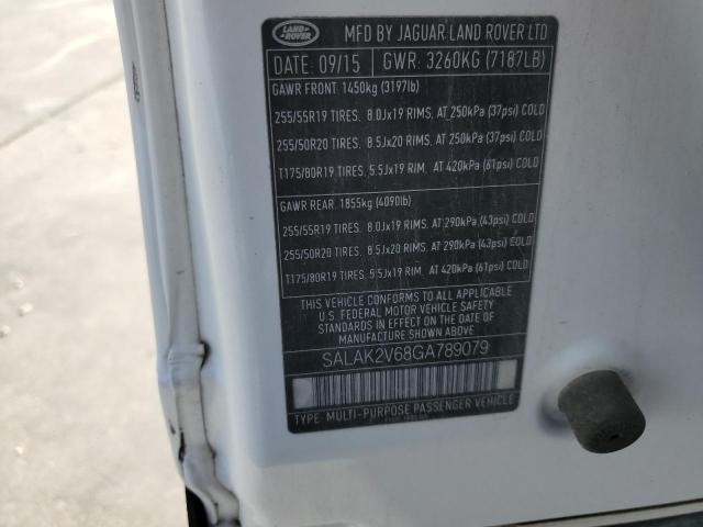 SALAK2V68GA789079 - 2016 LAND ROVER LR4 HSE LUXURY WHITE photo 13