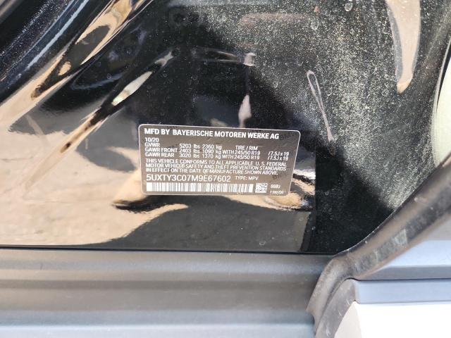 5UXTY3C07M9E67602 - 2021 BMW X3 SDRIVE30I BLACK photo 12