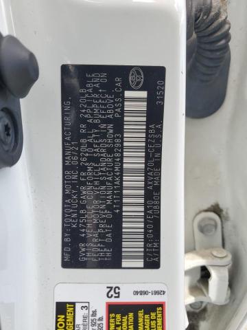 4T1T11AK4MU482983 - 2021 TOYOTA CAMRY SE 白色 照片 12