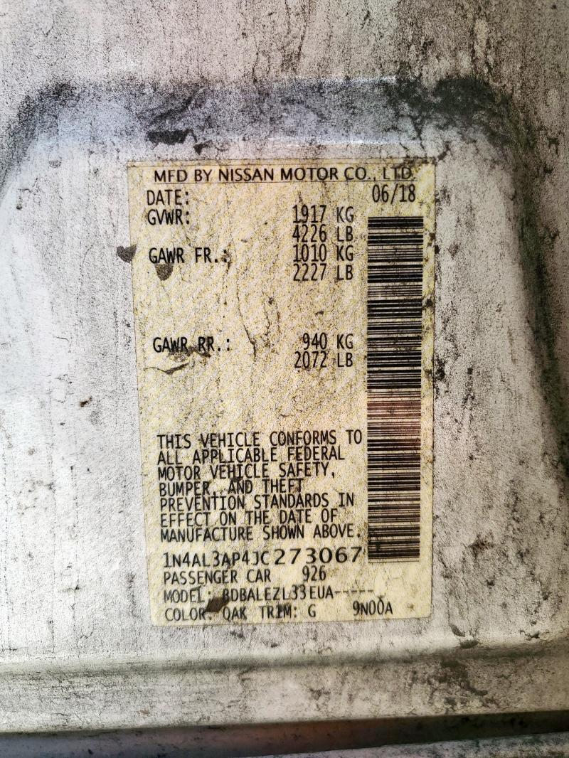 1N4AL3AP4JC273067 - 2018 NISSAN ALTIMA 2.5 თეთრი ფოტო 12