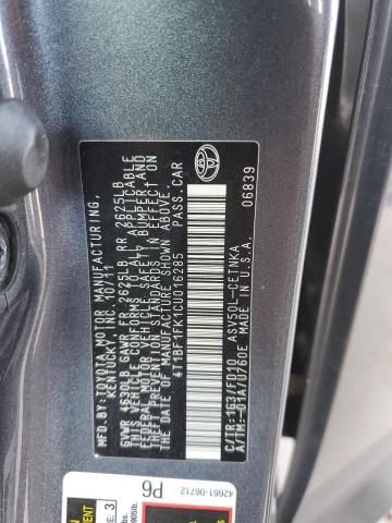 4T1BF1FK1CU016285 - 2012 TOYOTA CAMRY BASE Մոխրագույն լուսանկար 13