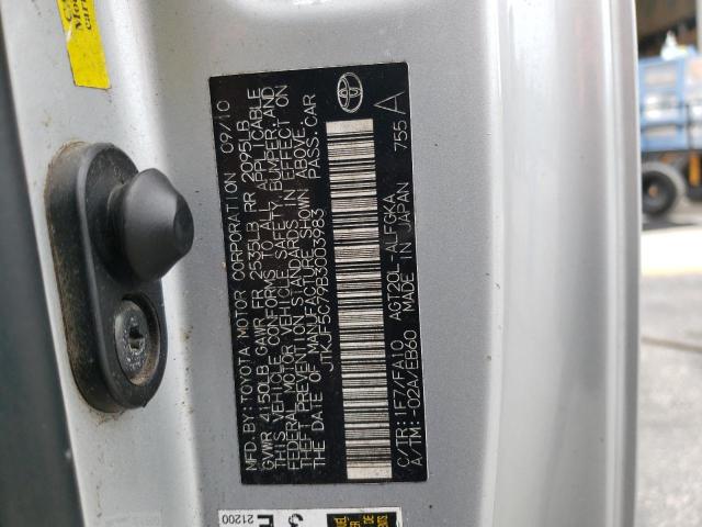 JTKJF5C79B3003983 - 2011 TOYOTA SCION TC 银色 照片 12