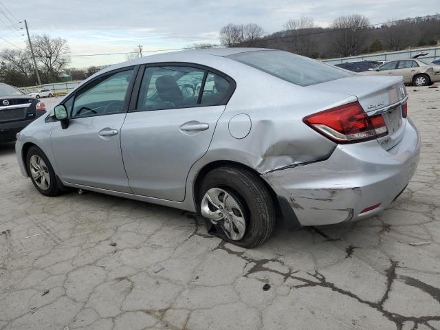 2HGFB2F50DH589802 - 2013 HONDA CIVIC LX SILVER photo 2