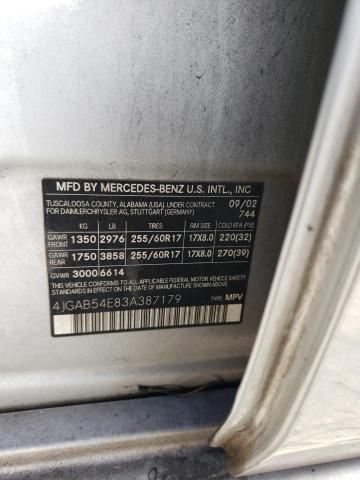 4JGAB54E83A387179 - 2003 MERCEDES-BENZ ML 320 SILVER photo 13