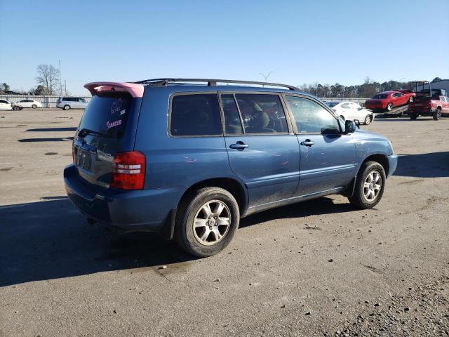 JTEHF21A310034127 - 2001 TOYOTA HIGHLANDER BLUE photo 3