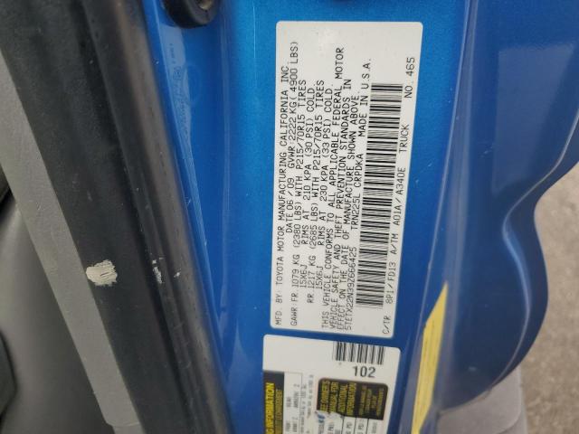 5TETX22N39Z666425 - 2009 TOYOTA TACOMA ACCESS CAB Синий фото 12