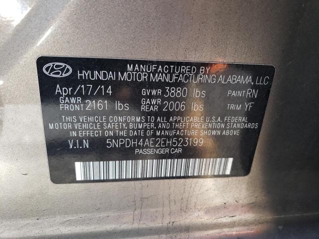 5NPDH4AE2EH523199 - 2014 HYUNDAI ELANTRA SE TAN photo 12