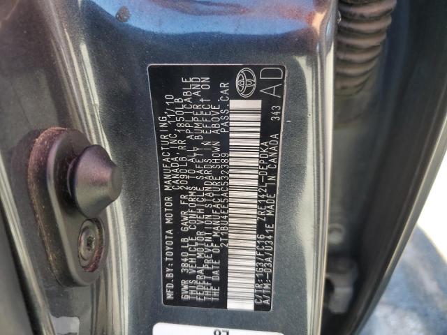 2T1BU4EE5AC532389 - 2010 TOYOTA COROLLA BASE GRAY photo 13