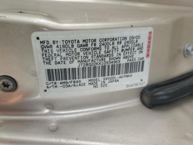 JT2BG22KX10534969 - 2001 TOYOTA CAMRY CE Or photo 12