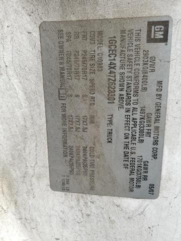 1GCEC14X47Z623301 - 2007 CHEVROLET SILVERADO C1500 CLASSIC Ağ foto 12