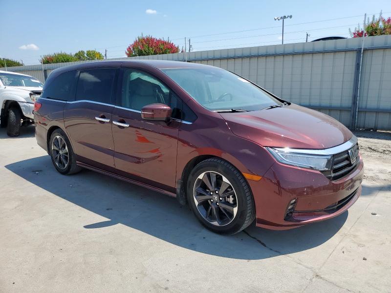 5FNRL6H95MB016304 - 2021 HONDA ODYSSEY ELITE 勃艮第红 照片 4