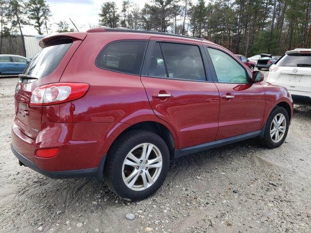 5XYZKDAG1CG162240 - 2012 HYUNDAI SANTA FE LIMITED RED photo 3