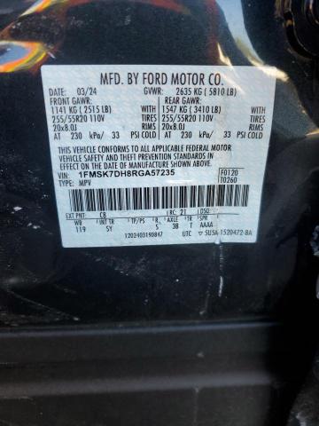 1FMSK7DH8RGA57235 - 2024 FORD EXPLORER XLT أزرق صورة 13