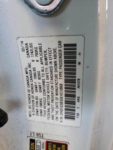 2HGFG3B50EH510868 - 2014 HONDA CIVIC LX WHITE photo 12