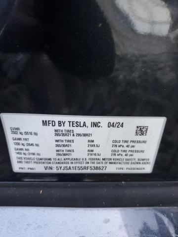 5YJSA1E55RF538627 - 2024 TESLA MODEL S Grau Foto 12