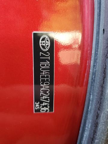 2T1BU4EE9AC247436 - 2010 TOYOTA COROLLA BASE RED photo 13