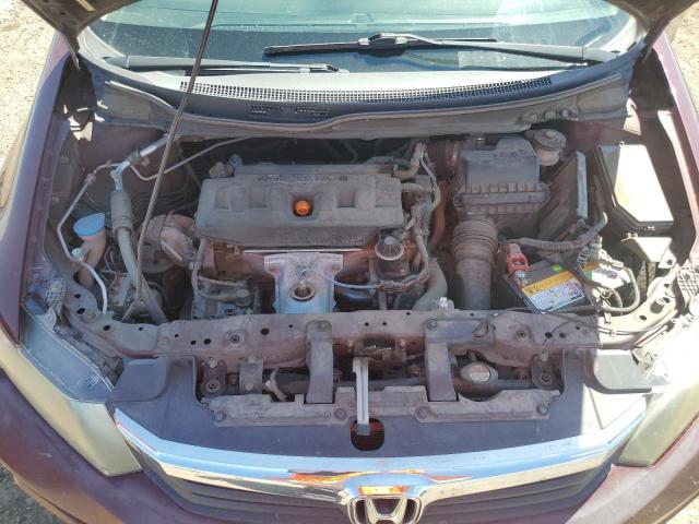 19XFB2F82CE086937 - 2012 HONDA CIVIC EX Марун фото 11