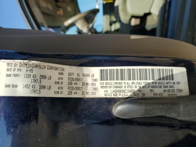 1J4GR48K06C134882 - 2006 JEEP GRAND CHER LAREDO 蓝色 照片 12