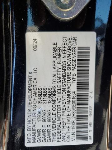 19XFL2H89SE001634 - 2025 HONDA CIVIC SPORT BLACK photo 12